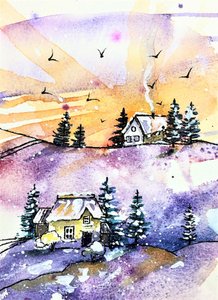 Un village hivernal chaleureux