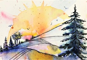 Lueur sereine sur la colline