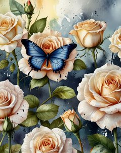 Papillon rose serein