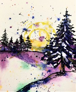 Lueur de la forêt enneigée