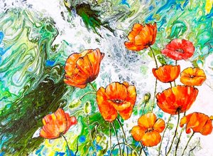 Un jardin de coquelicots éclatants