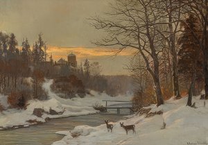Paysage de rivière en hiver