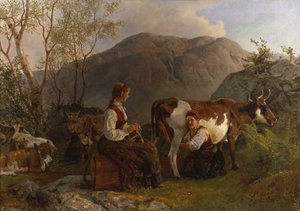 Laitières avec vaches