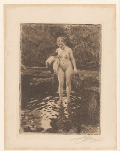 La gué - Vadstället - Anders Leonard Zorn (signed by artist)
