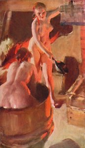 Filles de Dalécarlie prenant un bain, 1908, 1931