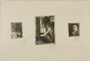 Tête de fille ; paysanne à la fenêtre ; Anders Zorn - Anders Zorn