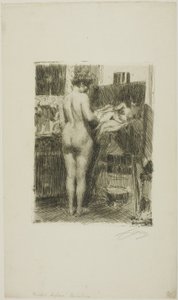 Modèle devant une image - Anders Leonard Zorn