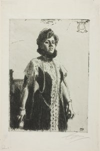 Oxenstierna (Mme Aurore Klintberg, née Oxenstierna, en pied) - Anders Leonard Zorn