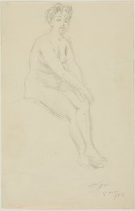 Femme nue assise