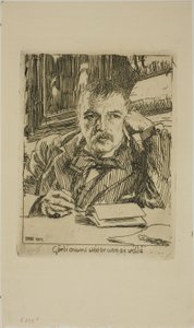 Autoportrait avec inscription - Anders Leonard Zorn