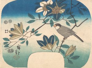Clématite et oiseau, 1852 - Ando Hiroshige
