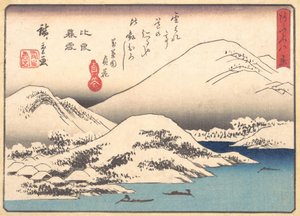Neige du soir au mont Hira, vers 1857 - Ando Hiroshige