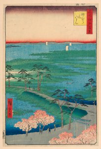 Ancien sanctuaire Hachiman, Sunamura (Sunamura Moto-Hachiman) de la série Cent vues célèbres d