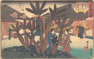Fukagawa Hachiman Keidai Niken Jya-ya, vers 1840 - Ando Hiroshige