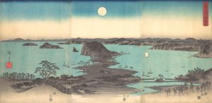 Pleine lune à Kanazawa, province de Musashi - Ando Hiroshige