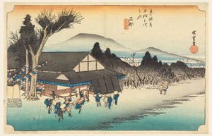 Ishibe (Megawa Sato), dans Les Cinquante-Trois Stations de la route Tokaido (Tokaido Gojusan Tsugi-no Uchi)