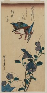 Martin-pêcheur et clochettes chinoises, début ou milieu des années 1830 - Ando Hiroshige