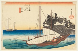 Kuwana, Embouchure de la Rivière Kiso, dans Les Cinquante-Trois Stations de la Route Tokaido - Ando Hiroshige
