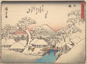 Mishima, de la série Cinquante-trois Stations de la Route Tokaido, vers 1838 - Ando Hiroshige