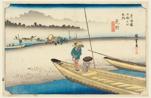 Mitsuke, rivière Tenryu-gawa, dans Les Cinquante-Trois Stations de la route Tokaido - Ando Hiroshige