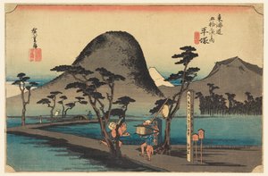 Route de Nawate (Hiratsuka), dans Les Cinquante-Trois Stations de la Route Tokaido (Tokaido Gojusan Tsugi-no Uchi) - Ando Hiroshige