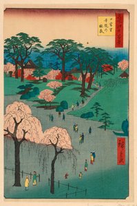 Nippori, jardins du temple (Nippori, jiin no rinsen) de la série Cent vues célèbres d