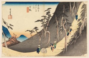 Nissaka, la Pierre du Meurtre, dans Les Cinquante-Trois Stations de la Route Tokaido (Tokaido Gojusan Tsugi-no Uchi) - Ando Hiroshige