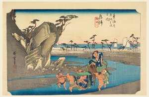 Rivière Okitsu, dans Les Cinquante-Trois Stations de la Route Tokaido (Tokaido Gojusan Tsugi-no Uchi) - Ando Hiroshige