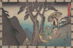 Sadakuro menaçant de tuer Yoichibei - Ando Hiroshige