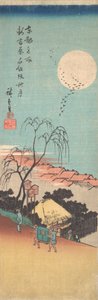 Shin Yoshiwara Emonzaka Aki no Tsuki - Ando Hiroshige