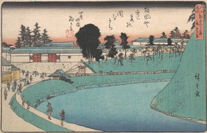Soto Sakurada Benkei Bori, vers 1843 - Ando Hiroshige