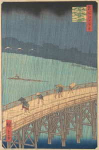 Averse soudaine sur le pont Shin-Ohashi et Atake, de la série - Ando Hiroshige