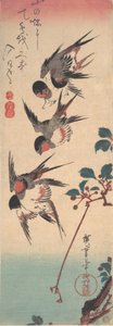 Hirondelles et cerisier sauvage - Ando Hiroshige