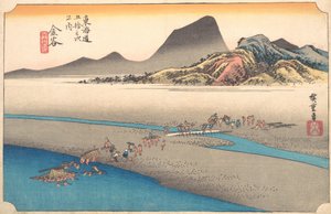 La rive lointaine de la rivière Oi à Kanaya, 1834