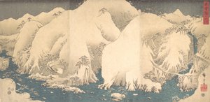 Les montagnes de Kiso sous la neige, daté du 8e mois de l