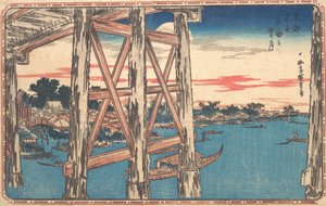 Crépuscule à Ryogoku Bridge - Ando Hiroshige