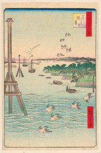 Vue de la côte de Shiba (Shibaura no fukei) de la série Cent vues célèbres d