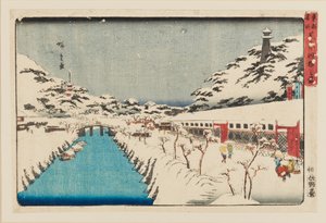 Gravure sur bois - Shiba akabane no yuki - Ando Hiroshige