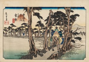 Gravure sur bois - Yoshiwara Hidari Fuji, 19ème siècle - Ando Hiroshige