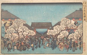 Yoshiwara Yo Zakura no Zu - Ando Hiroshige