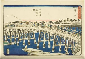 Matin clair après la neige au pont Nihonbashi - Ando or Utagawa Hiroshige