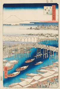 Dégagement après la neige au pont Nihonbashi - Ando or Utagawa Hiroshige