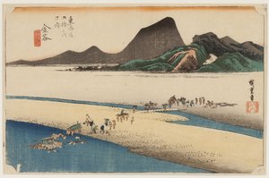 Banque Enshu de la rivière Oi - Ando or Utagawa Hiroshige