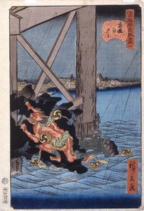 Averse du soir à Ryogoku (2) - Ando or Utagawa Hiroshige