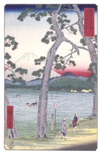 Fuji à gauche de la route Tōkaidō - Ando or Utagawa Hiroshige