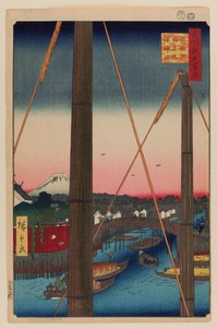 Pont Inari et sanctuaire Minato, Teppozu - Ando or Utagawa Hiroshige