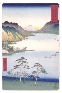 Lac Suwa dans la province de Shinano (Shinano Suwa No Ko) - Ando or Utagawa Hiroshige