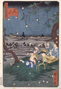 Écouter les grillons à Dōkanyama (20) (Dōkanyama Mushikiki) - Ando or Utagawa Hiroshige