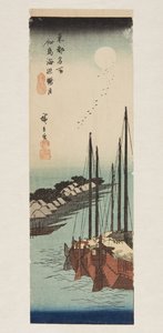 Clair de lune brumeux sur la mer à l