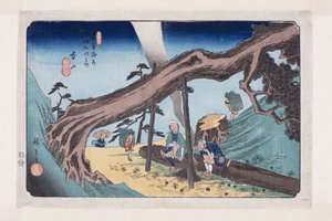 N° 33, Motoyama (estampe sur bois en couleur) - Ando or Utagawa Hiroshige